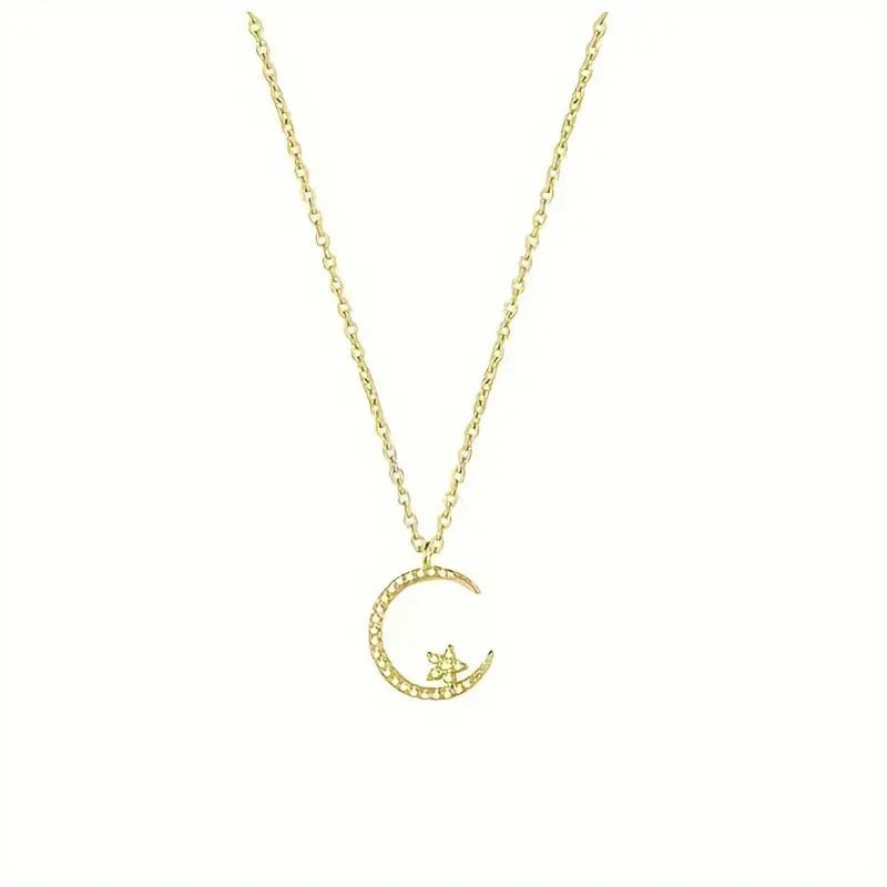 Star Moon Super Sparkle Exquisite Dainty zirconia Ramadan Pendant Necklace