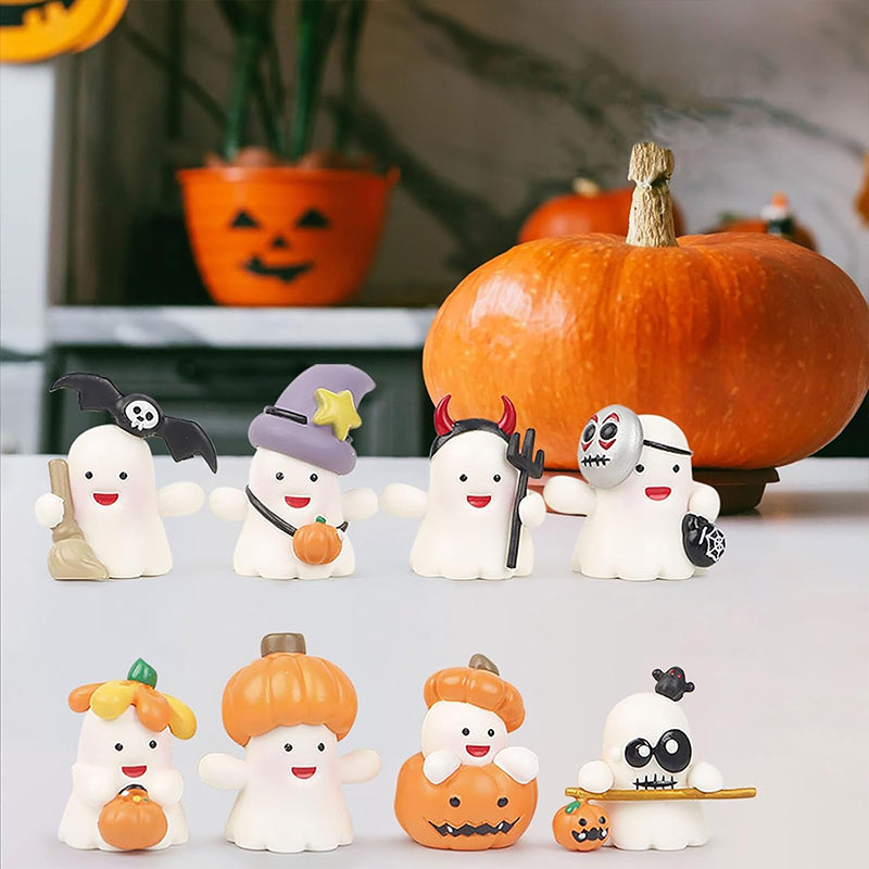 8 PCS Halloween Miniature Figurines Cute