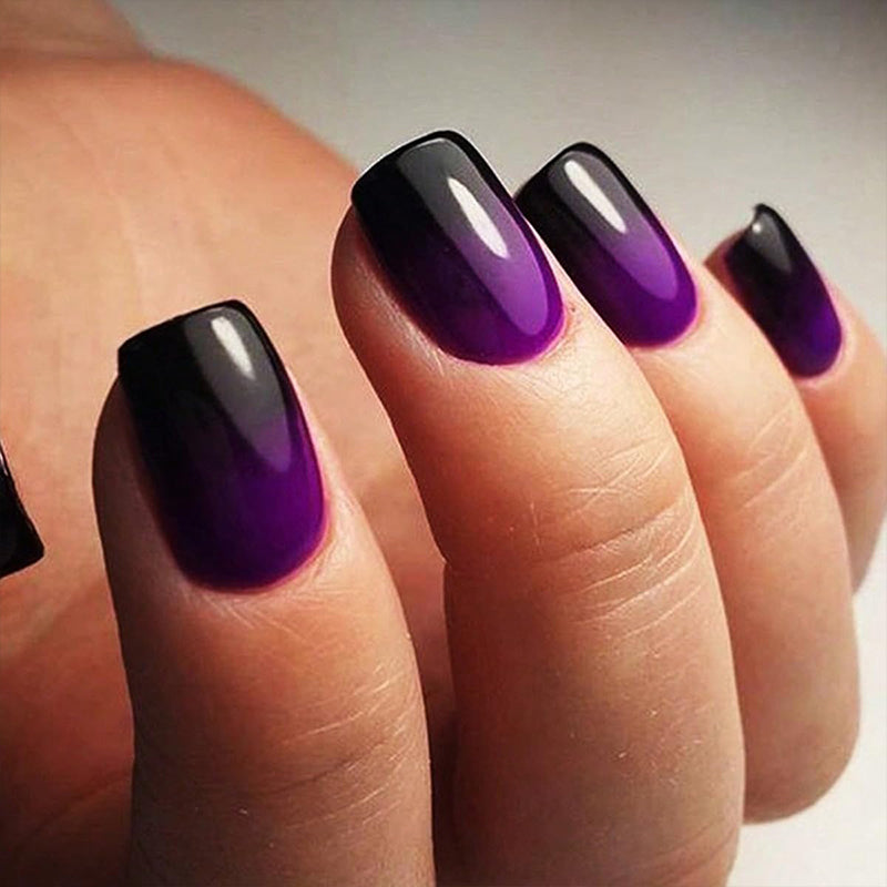 4 Gradient Colors Glue on Nails Reusable Stick on Nails