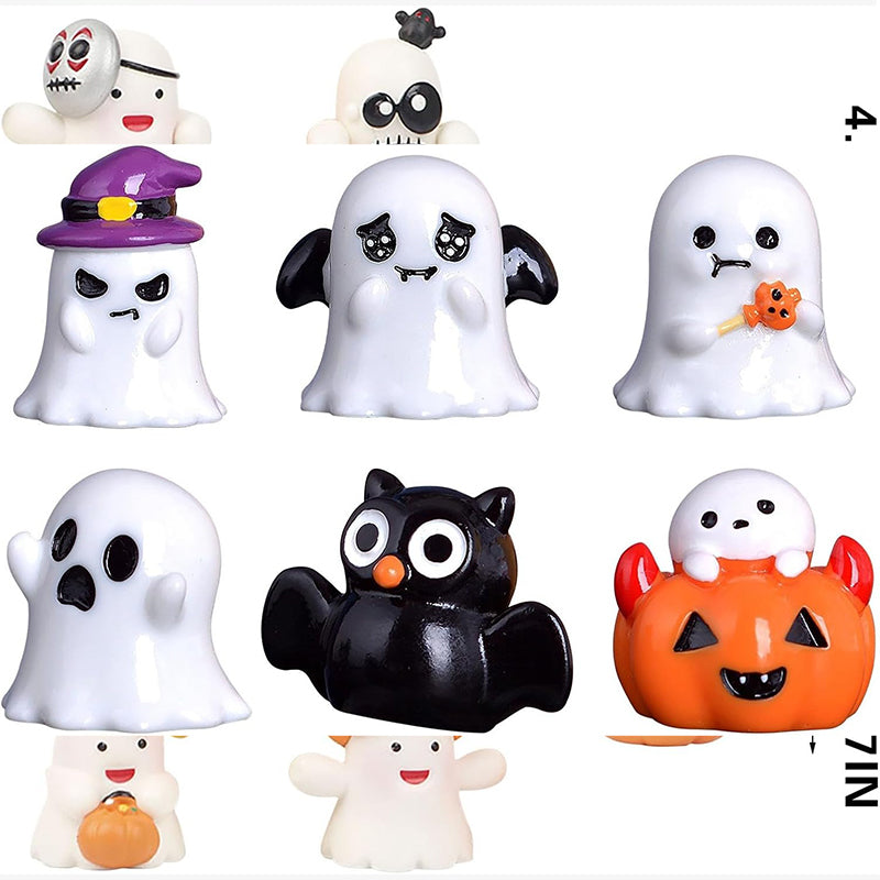8 PCS Halloween Miniature Figurines Cute