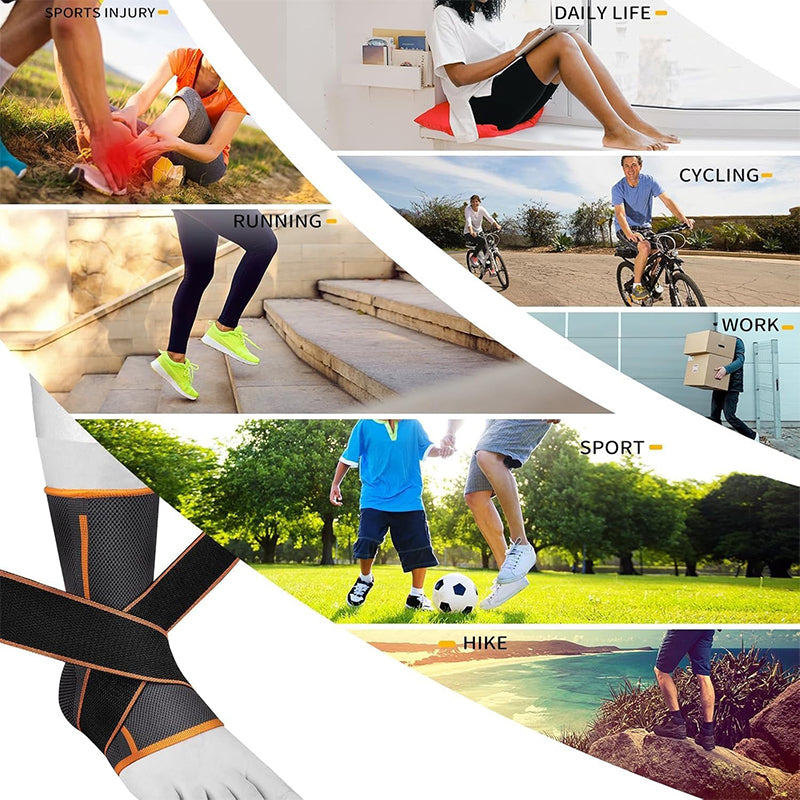 Copper Ankle Brace Adjustable Compression Sleeve (1 Pair)