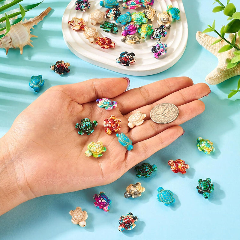 100pcs Turquoise Stone Sea Turtle Beads