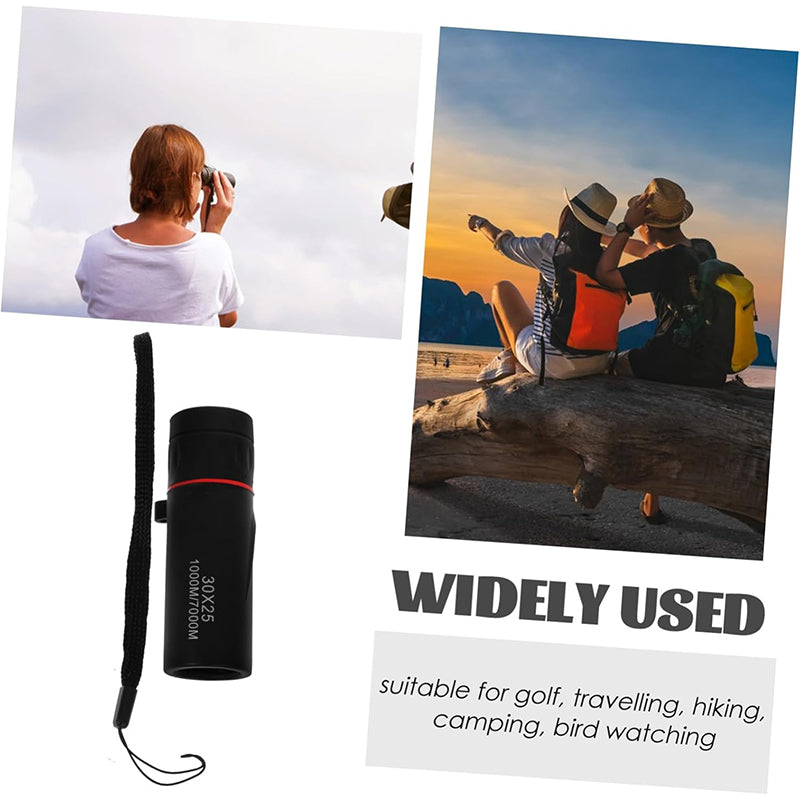 Black 10x25 Single-Tube Telescope