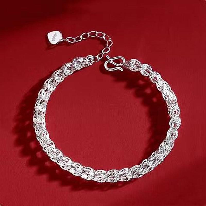 Adjustable Length Silver Plated Anti-rust Prom Daily Dating Wrist Chain（(Buy 1 Get 1 Free)
