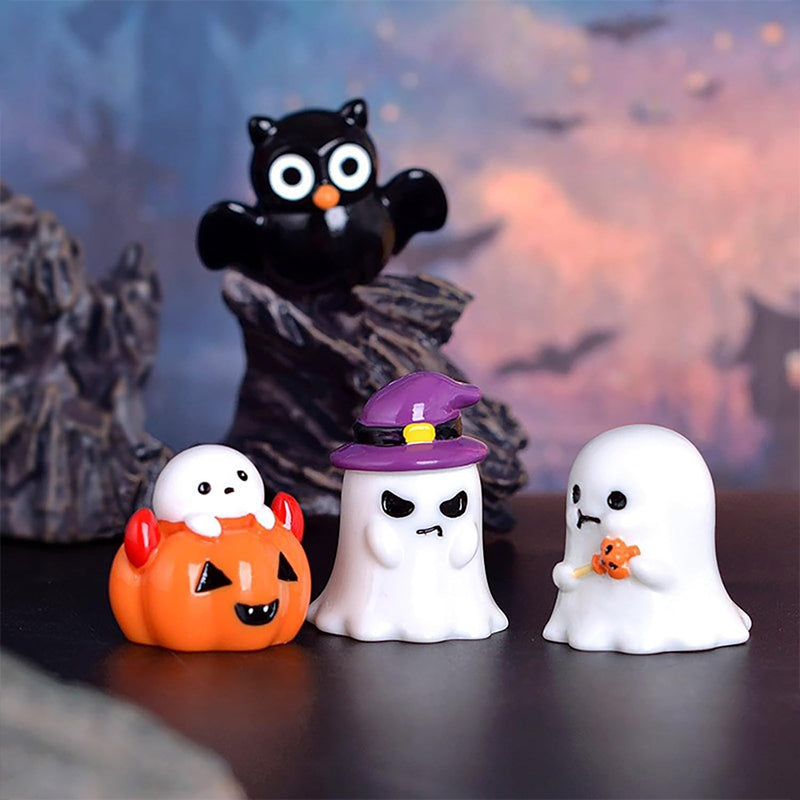 8 PCS Halloween Miniature Figurines Cute