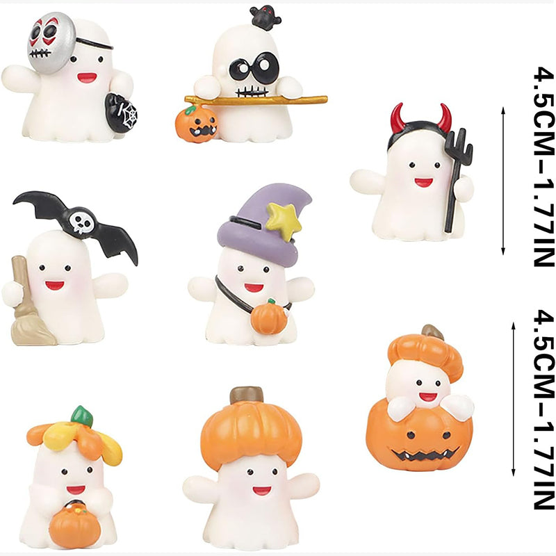 8 PCS Halloween Miniature Figurines Cute