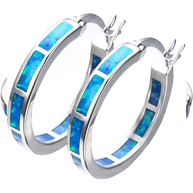 Opal Small Hoop Earring(2Pcs)
