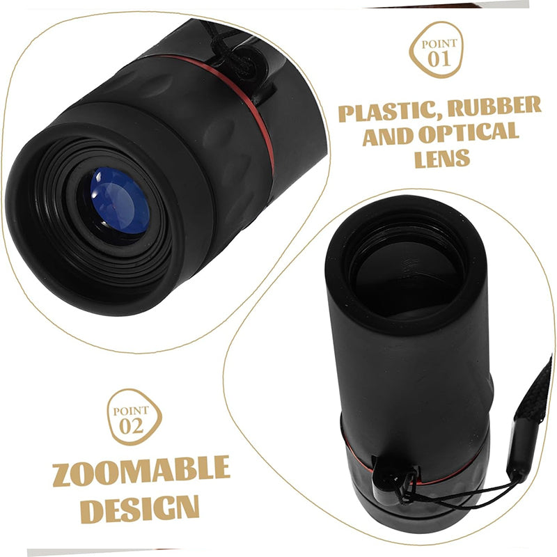 Black 10x25 Single-Tube Telescope