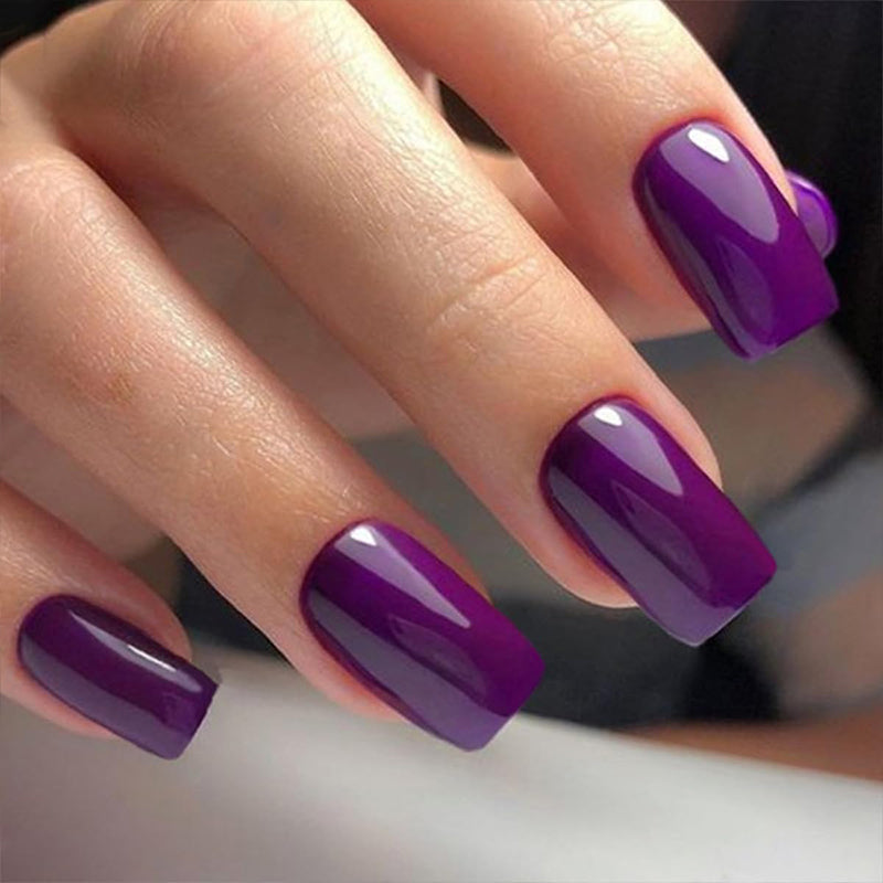 4 Gradient Colors Glue on Nails Reusable Stick on Nails