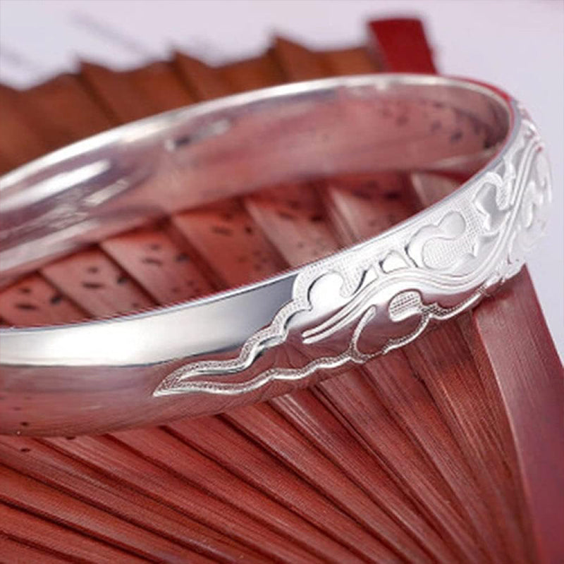 Adjustable Cuff Bangle Carve Flower Vine Bracelets
