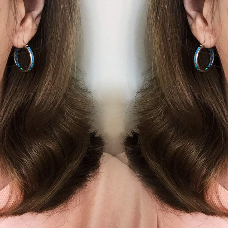 Opal Small Hoop Earring(2Pcs)
