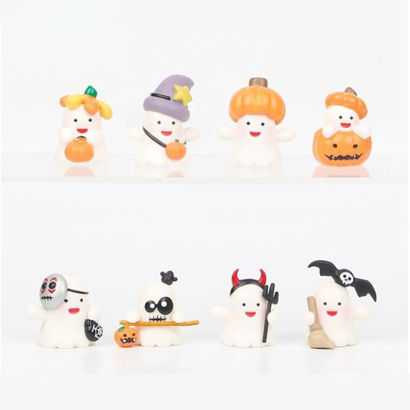 8 PCS Halloween Miniature Figurines Cute