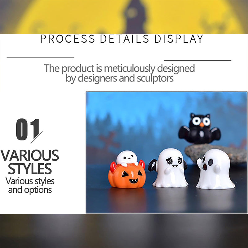 8 PCS Halloween Miniature Figurines Cute