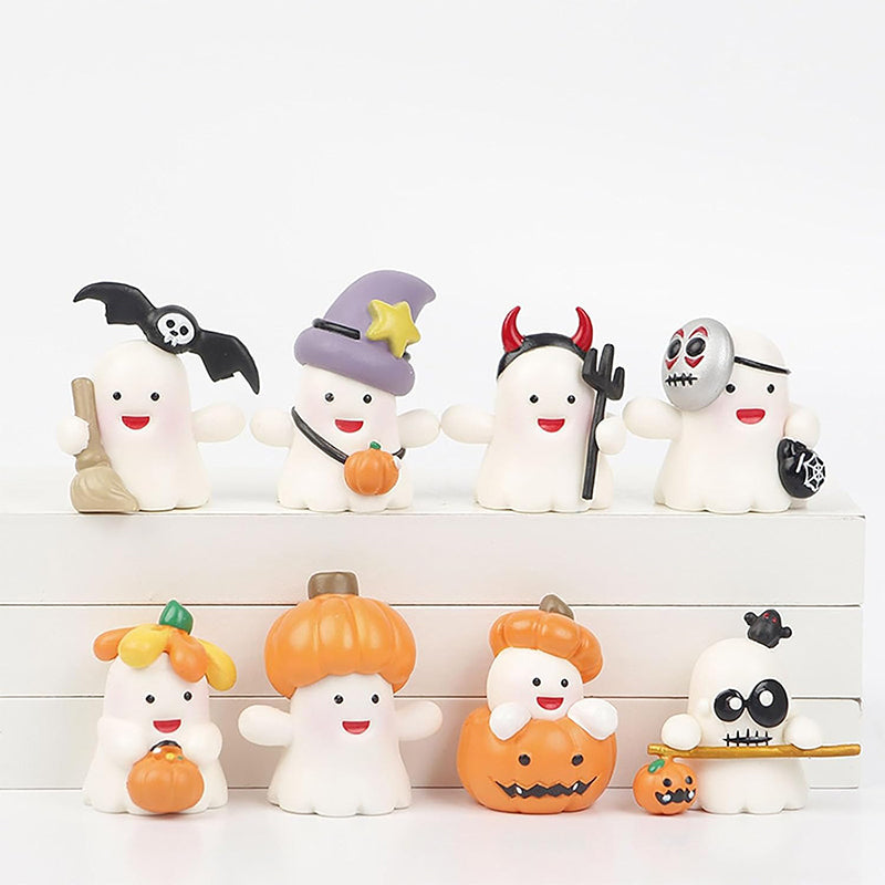 8 PCS Halloween Miniature Figurines Cute