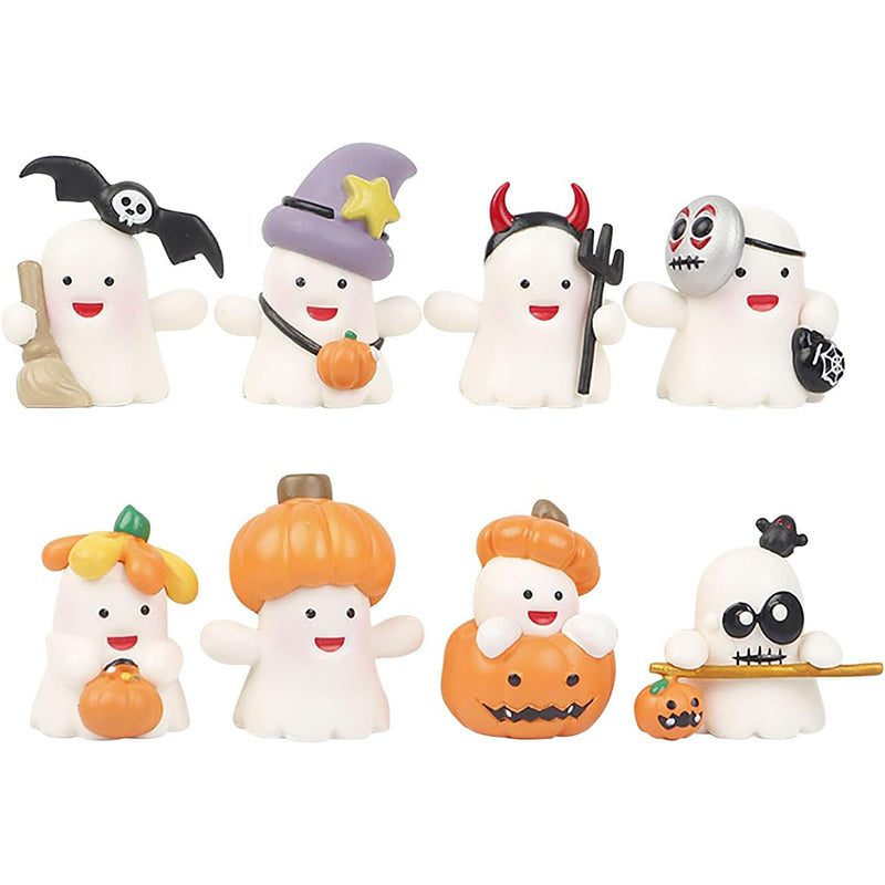 8 PCS Halloween Miniature Figurines Cute