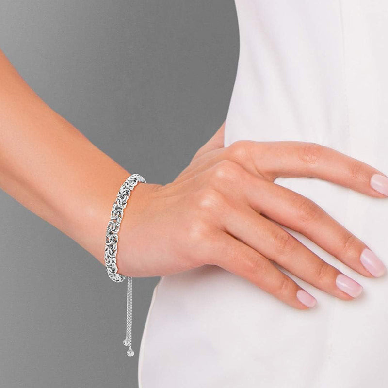 925 Sterling Silver Byzantine Bolo Bracelet （Buy 1 Get 1 Free）