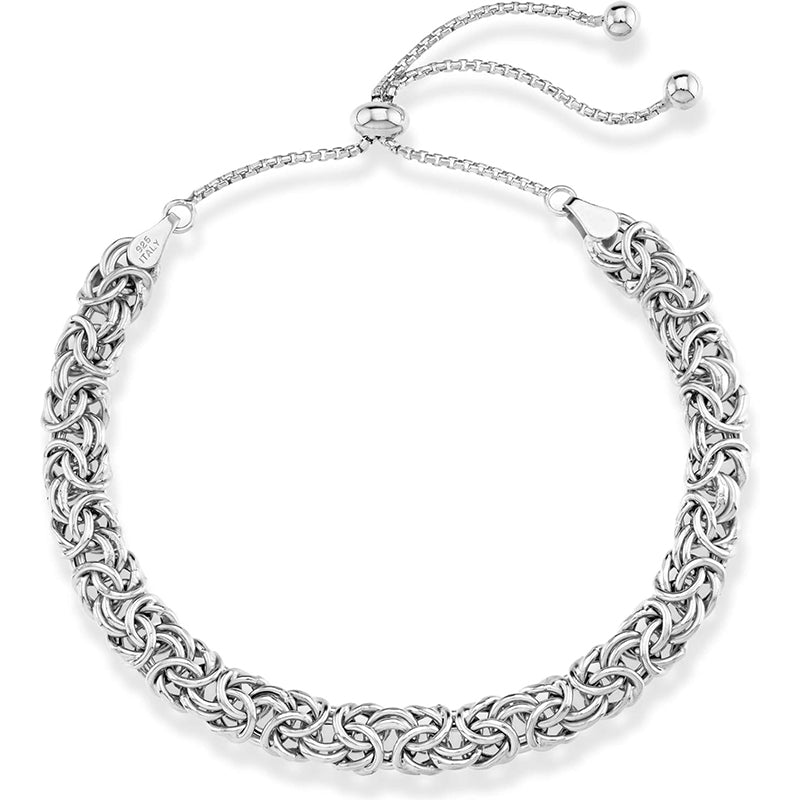 925 Sterling Silver Byzantine Bolo Bracelet （Buy 1 Get 1 Free）