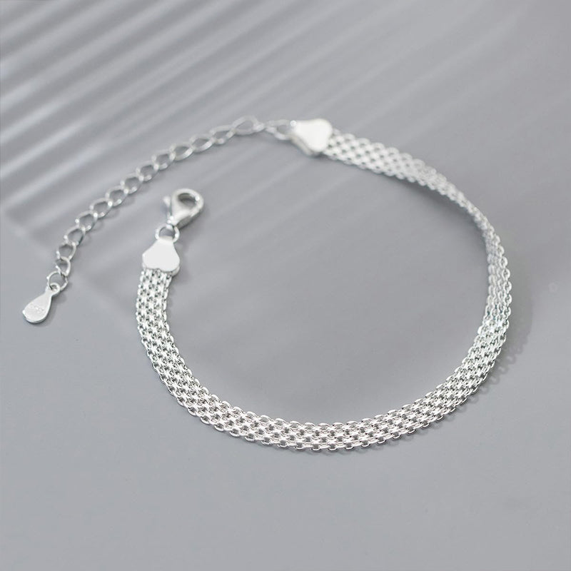 Flat weave woven silver plated bracelets（Buy 1 Get 1 Free）