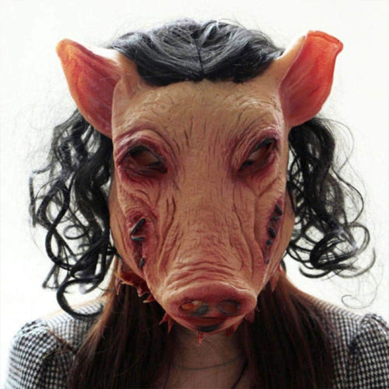 Halloween Mask Full Face Saw Pig Head Scary Mask
