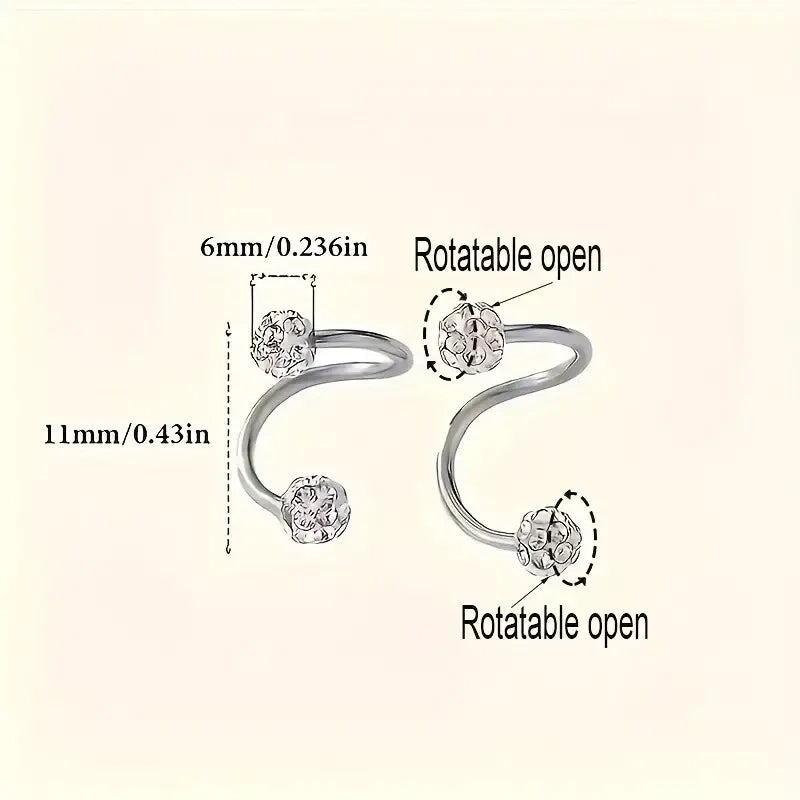 Elegant Zirconia Irregular Hoop Earrings（2Pcs）