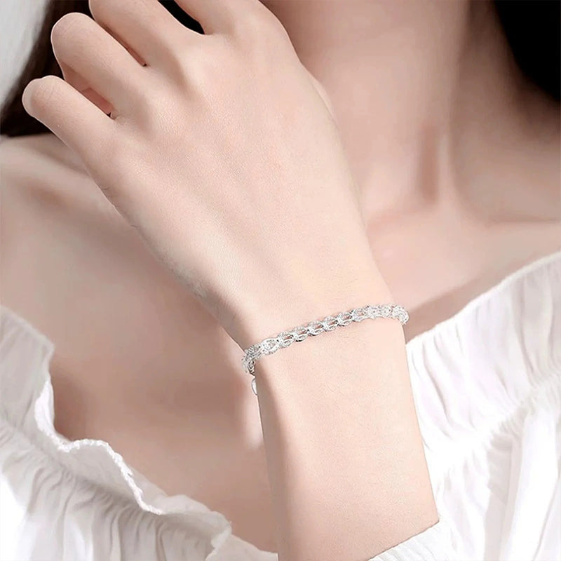 Adjustable Length Silver Plated Anti-rust Prom Daily Dating Wrist Chain（(Buy 1 Get 1 Free)