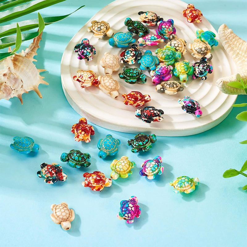 100pcs Turquoise Stone Sea Turtle Beads