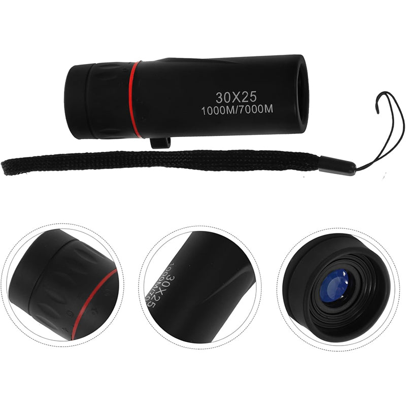 Black 10x25 Single-Tube Telescope