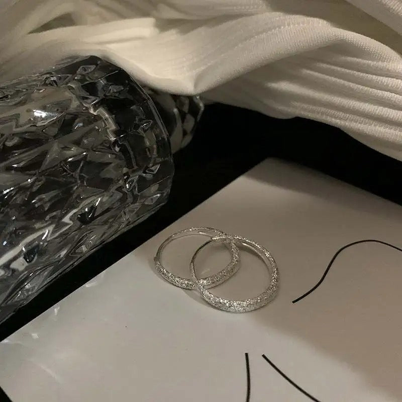Silver Plated Hoop Earrings(2Pcs)
