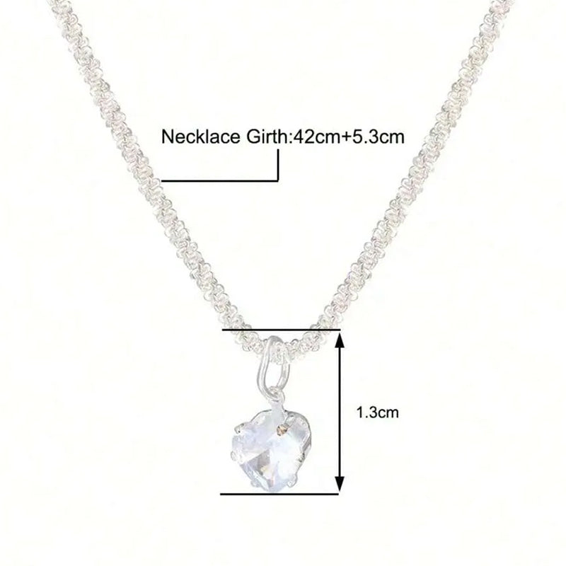 Silver Single Diamond Small Pendant