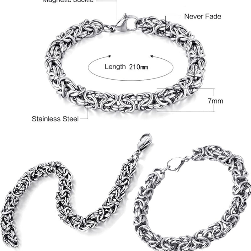 7mm Stainless Steel Cuban Bracelets for Men