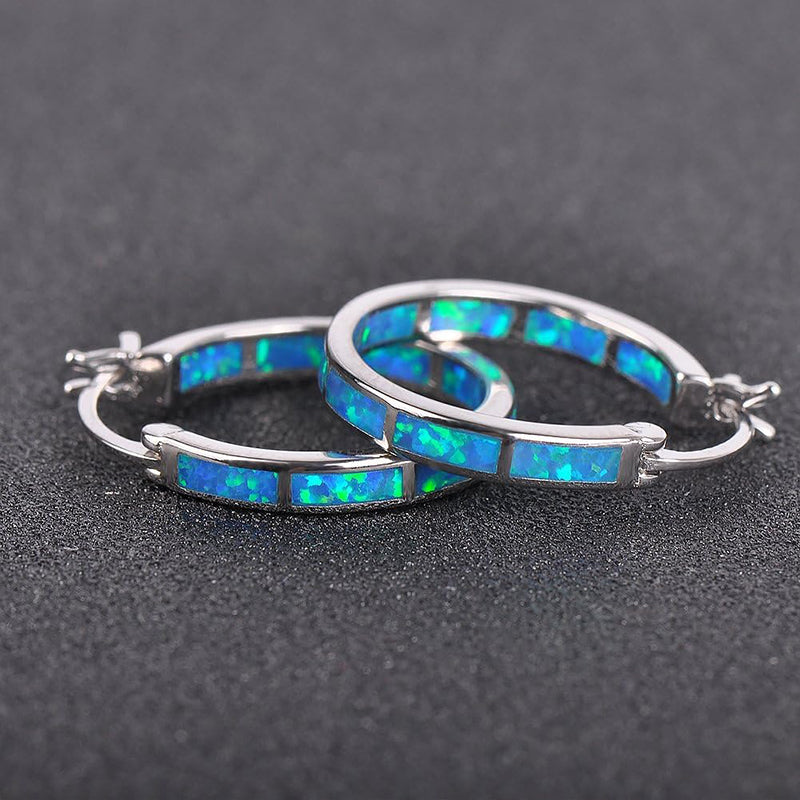 Opal Small Hoop Earring(2Pcs)