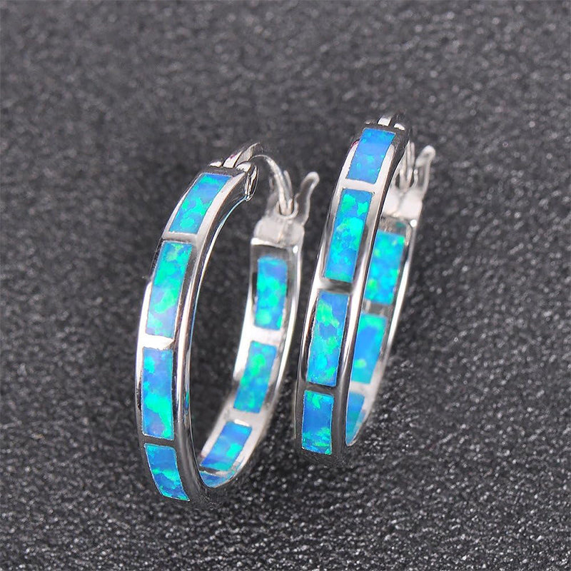 Opal Small Hoop Earring(2Pcs)
