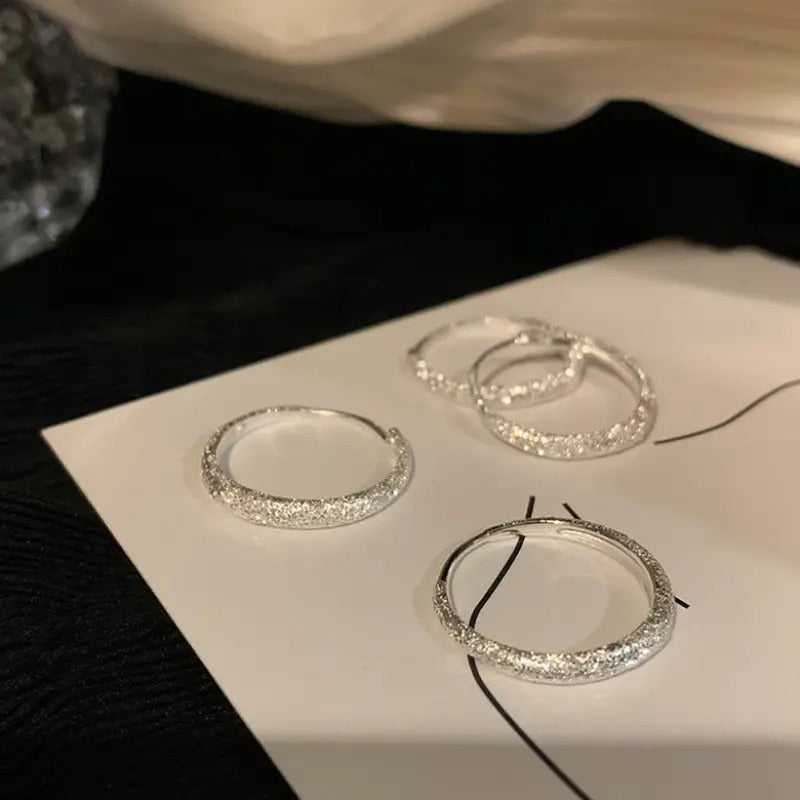 Silver Plated Hoop Earrings(2Pcs)
