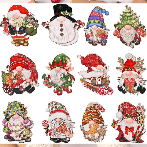 36 Pcs Christmas Gnome Wooden Ornaments Christmas Tree Decorations