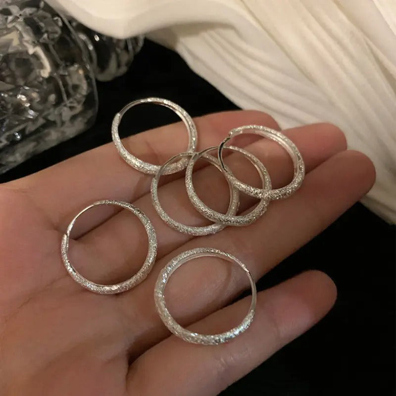 Silver Plated Hoop Earrings(2Pcs)