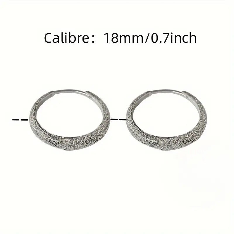 Silver Plated Hoop Earrings(2Pcs)