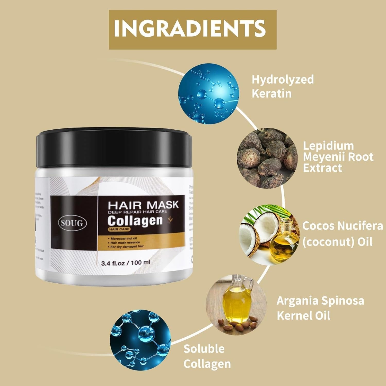 Collagen Hair Mask 100ml (2PC)